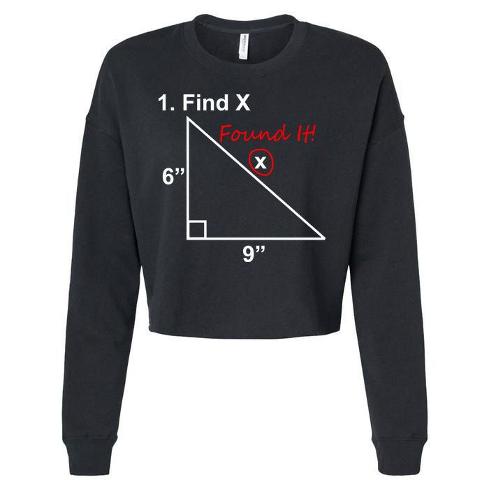 Find X Found It Funny Math School Cropped Pullover Crew