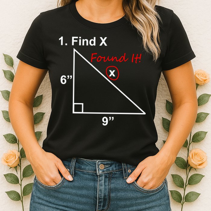 Find X Found It Funny Math School Womens T-Shirt