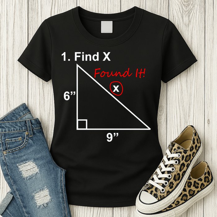 Find X Found It Funny Math School Womens T-Shirt
