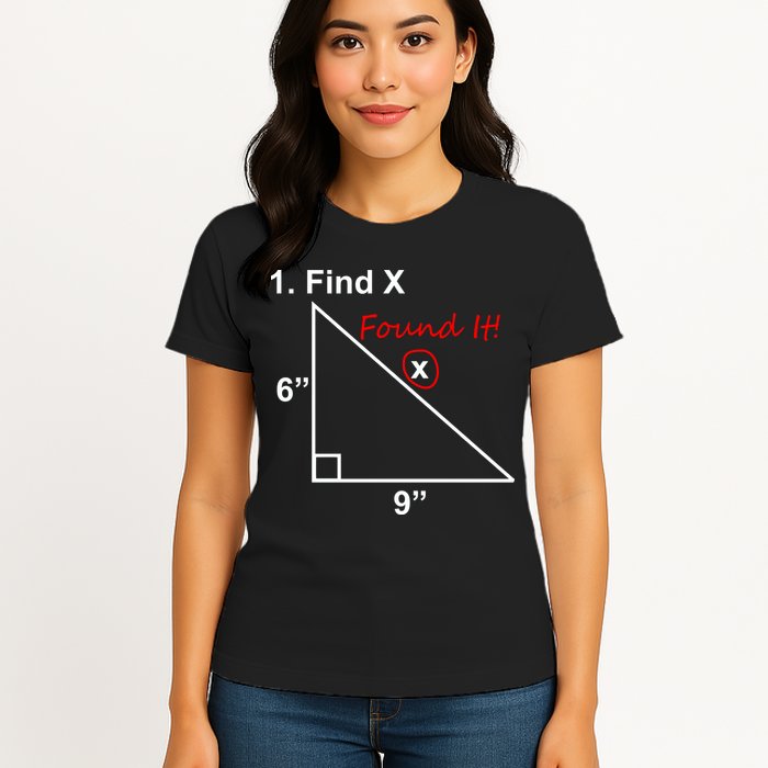 Find X Found It Funny Math School Womens T-Shirt