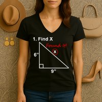 Find X Found It Funny Math School Women's V-Neck T-Shirt