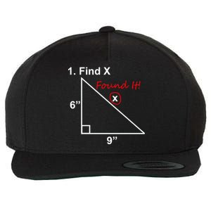 Find X Found It Funny Math School Wool Snapback Cap