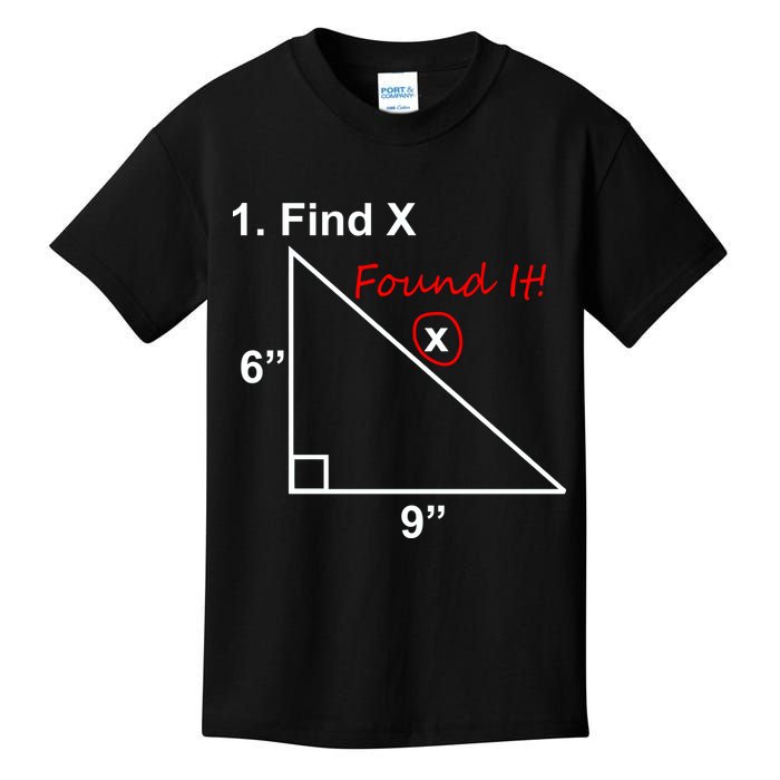 Find X Found It Funny Math School Kids T-Shirt