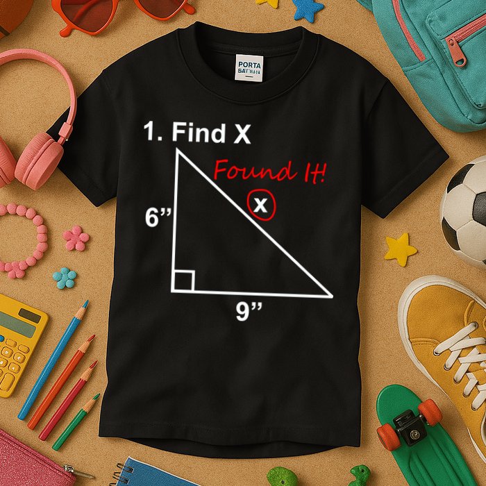 Find X Found It Funny Math School Kids T-Shirt