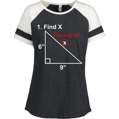 Find X Found It Funny Math School Enza Ladies Jersey Colorblock Tee