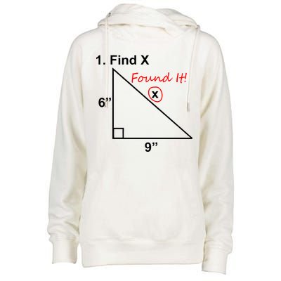 Find X Found It Funny Math School Womens Funnel Neck Pullover Hood