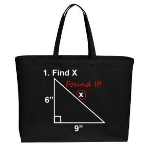 Find X Found It Funny Math School Cotton Canvas Jumbo Tote