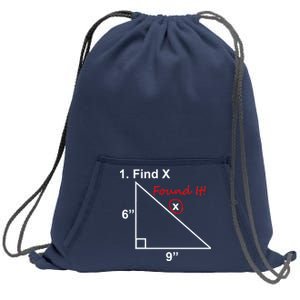 Find X Found It Funny Math School Sweatshirt Cinch Pack Bag