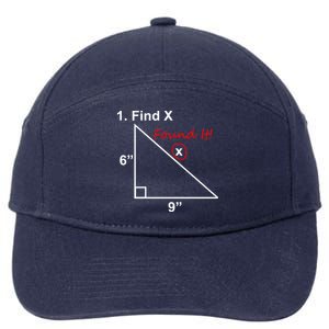 Find X Found It Funny Math School 7-Panel Snapback Hat