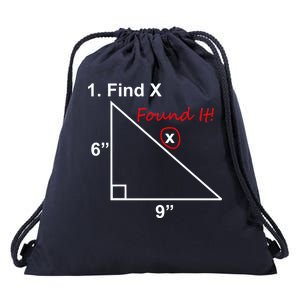 Find X Found It Funny Math School Drawstring Bag