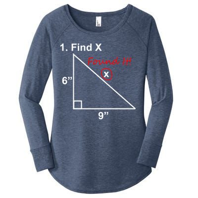 Find X Found It Funny Math School Women's Perfect Tri Tunic Long Sleeve Shirt