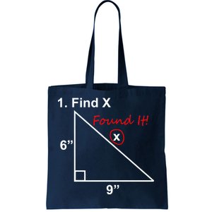 Find X Found It Funny Math School Tote Bag