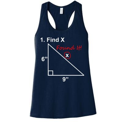 Find X Found It Funny Math School Women's Racerback Tank