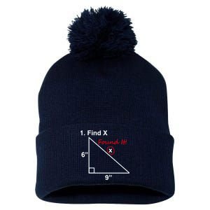 Find X Found It Funny Math School Pom Pom 12in Knit Beanie