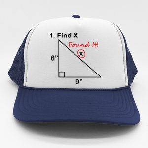 Find X Found It Funny Math School Trucker Hat