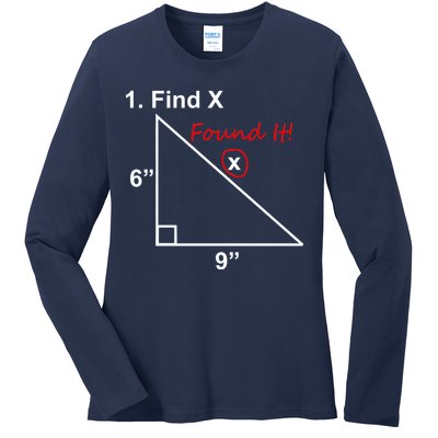 Find X Found It Funny Math School Ladies Long Sleeve Shirt