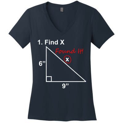 Find X Found It Funny Math School Women's V-Neck T-Shirt