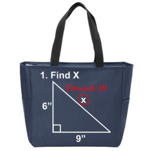 Find X Found It Funny Math School Zip Tote Bag