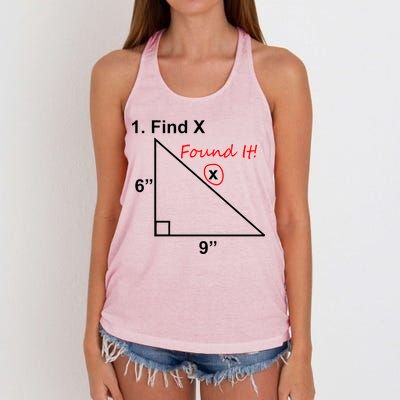 Find X Found It Funny Math School Women's Knotted Racerback Tank