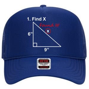 Find X Found It Funny Math School High Crown Mesh Back Trucker Hat