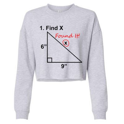 Find X Found It Funny Math School Cropped Pullover Crew