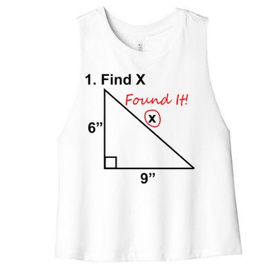 Find X Found It Funny Math School Women's Racerback Cropped Tank