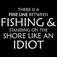Fine Line Between Fishing And Idiots Cropped Pullover Crew