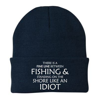 Fine Line Between Fishing And Idiots Beanie
