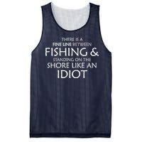 Fine Line Between Fishing And Idiots Mesh Reversible Basketball Jersey Tank