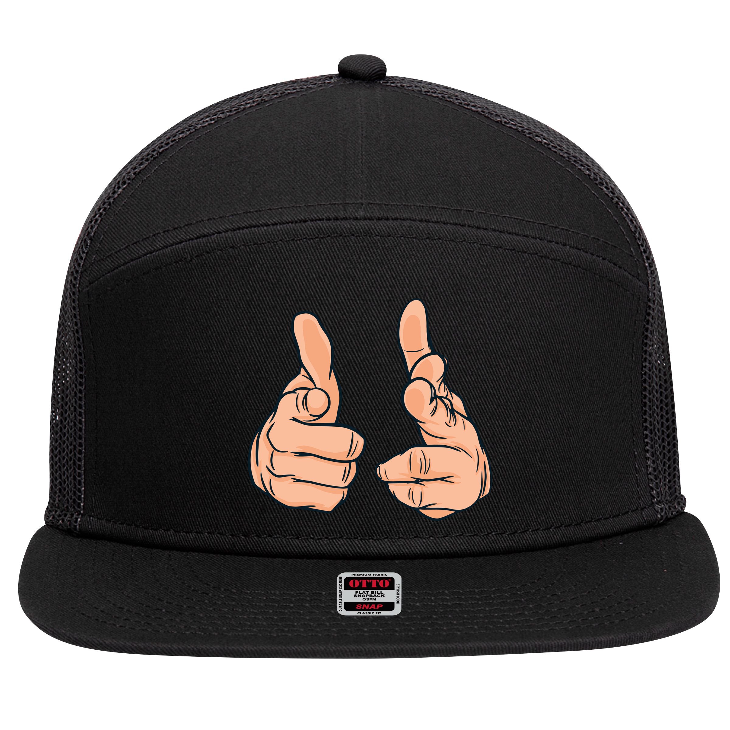 Finger Guns 7 Panel Mesh Trucker Snapback Hat