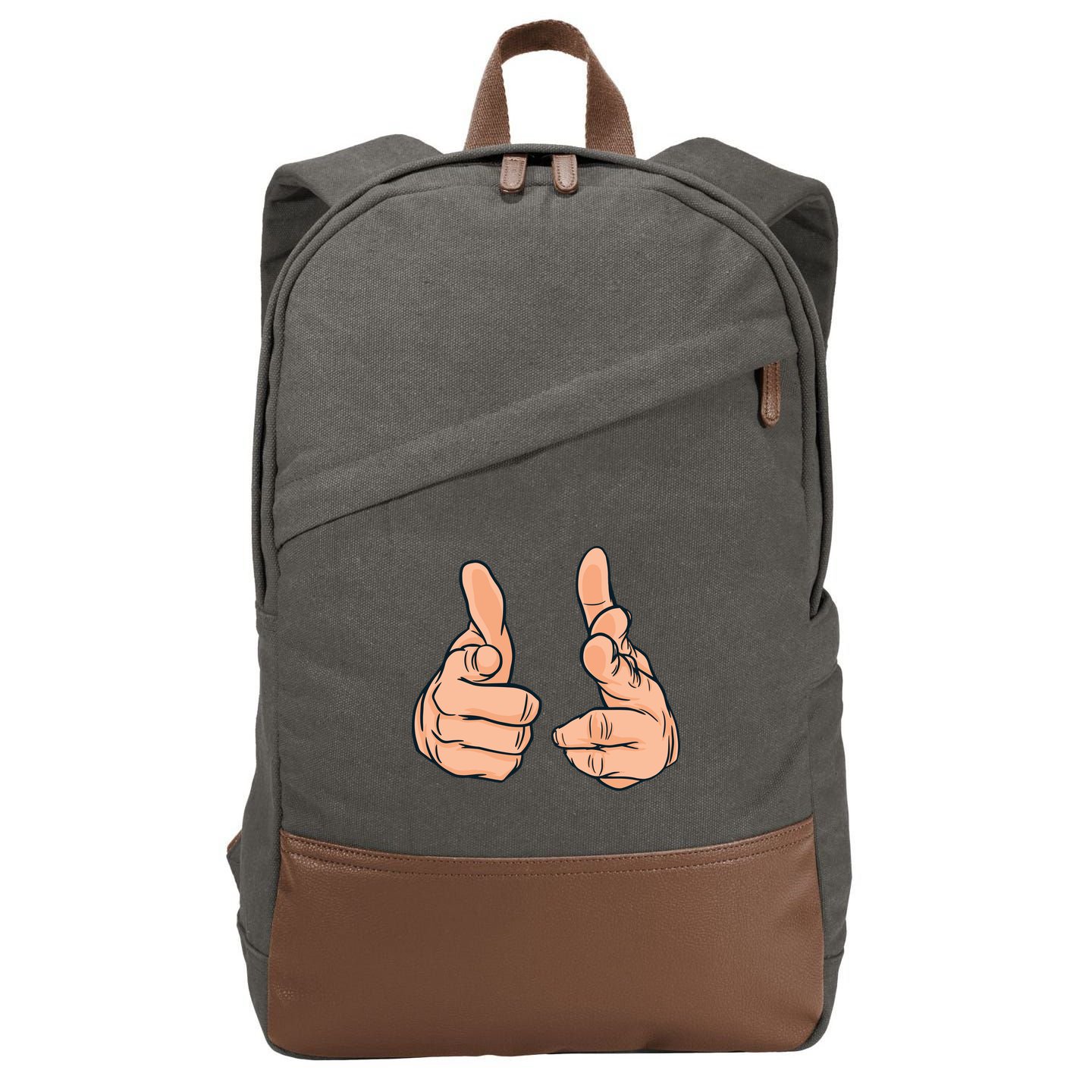 Finger Guns Cotton Canvas Backpack