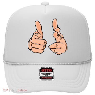 Finger Guns High Crown Mesh Back Trucker Hat