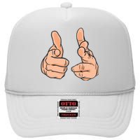 Finger Guns High Crown Mesh Back Trucker Hat