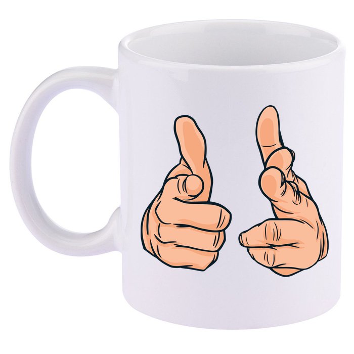 Finger Guns 11oz C Handle Ceramic Mug
