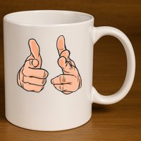 Finger Guns 11oz C Handle Ceramic Mug