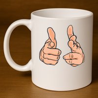 Finger Guns 11oz C Handle Ceramic Mug
