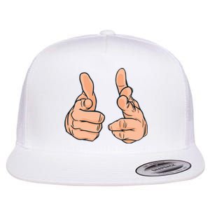 Finger Guns Flat Bill Trucker Hat