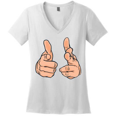 Finger Guns Women's V-Neck T-Shirt