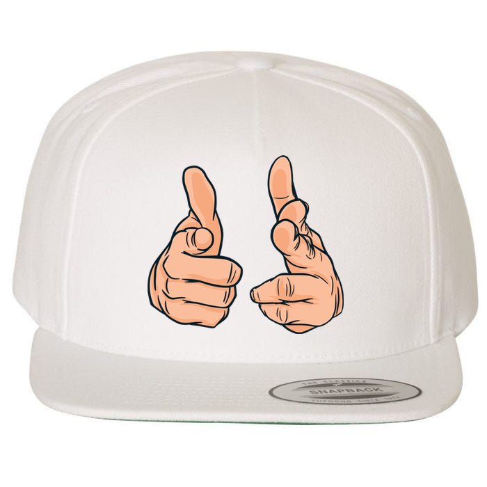 Finger Guns Wool Snapback Cap