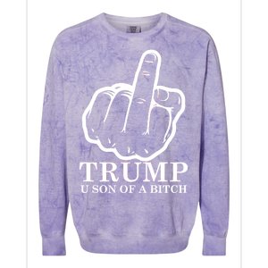 Finger Trump U Son of a B Colorblast Crewneck Sweatshirt