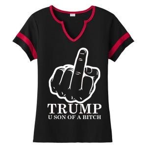 Finger Trump U Son of a B Ladies Halftime Notch Neck Tee