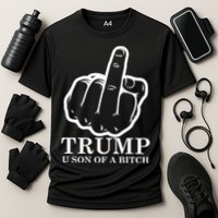 Finger Trump U Son of a B Cooling Performance Crew T-Shirt