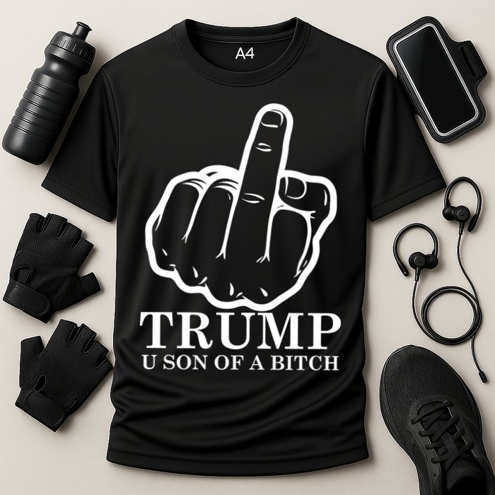 Finger Trump U Son of a B Cooling Performance Crew T-Shirt