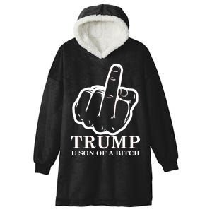 Finger Trump U Son of a B Hooded Wearable Blanket