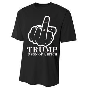 Finger Trump U Son of a B Performance Sprint T-Shirt