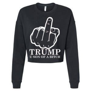 Finger Trump U Son of a B Cropped Pullover Crew