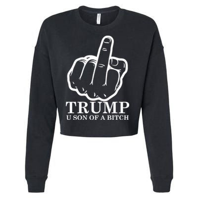 Finger Trump U Son of a B Cropped Pullover Crew