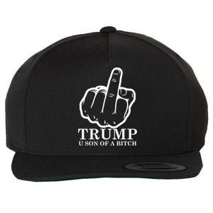 Finger Trump U Son of a B Wool Snapback Cap