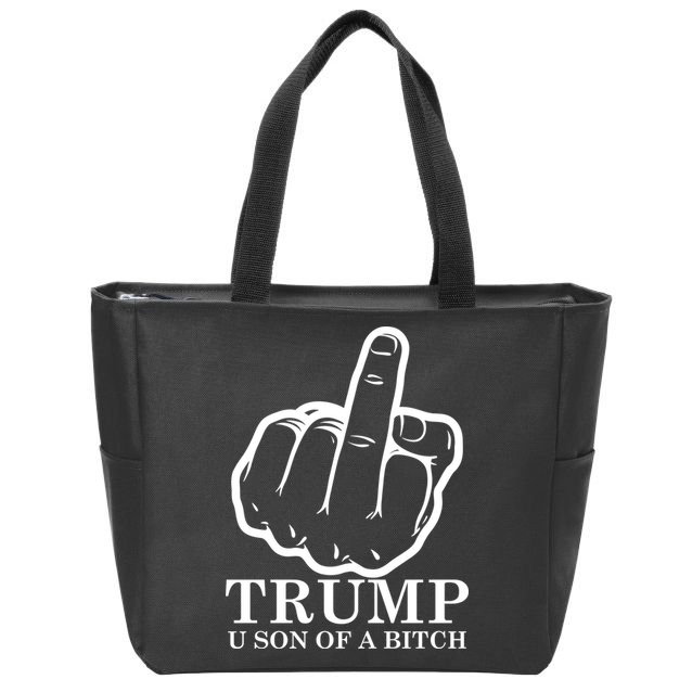 Finger Trump U Son of a B Zip Tote Bag