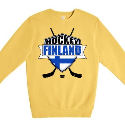 Finland Hockey Team Shield Premium Crewneck Sweatshirt